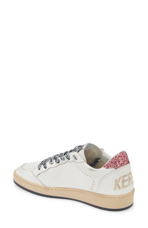 Shop Golden Goose Ball Star Low Top Sneaker In White/peach/pink