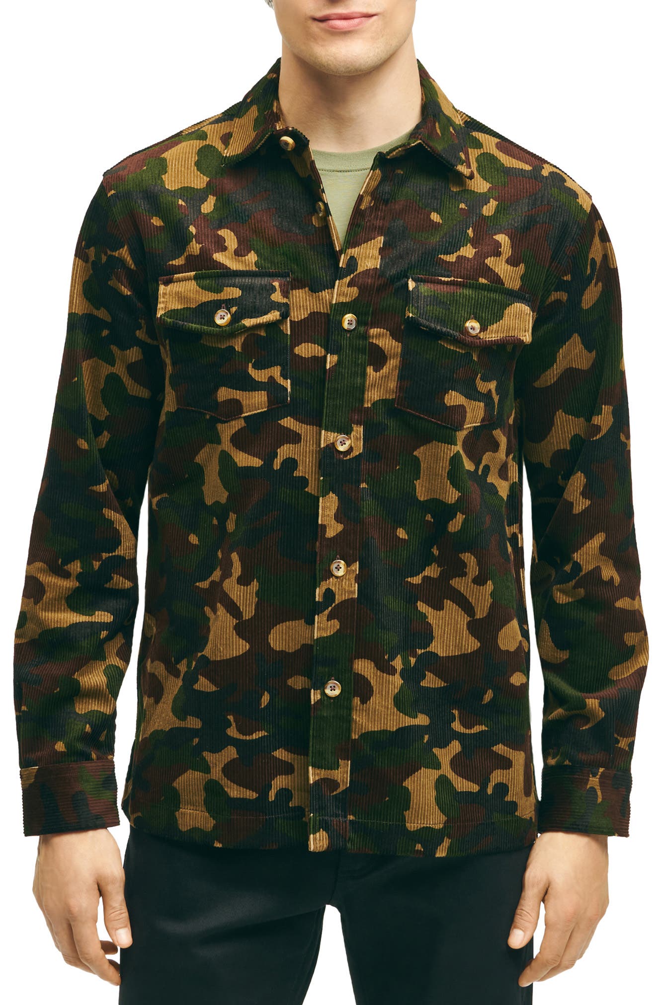camo button up dress shirt