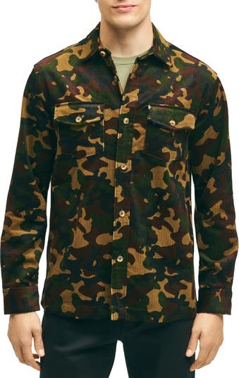 Brooks Brothers Camo Corduroy Button-Up Shirt Jacket