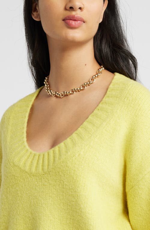 Shop Open Edit Oversize V-neck Sweater In Yellow Celery