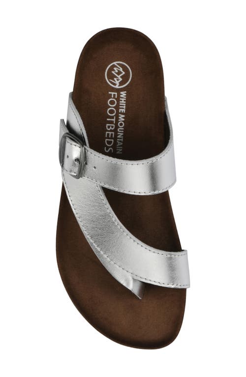 Shop White Mountain Footwear Carly Leather Footbed Sandal In Silver/leather