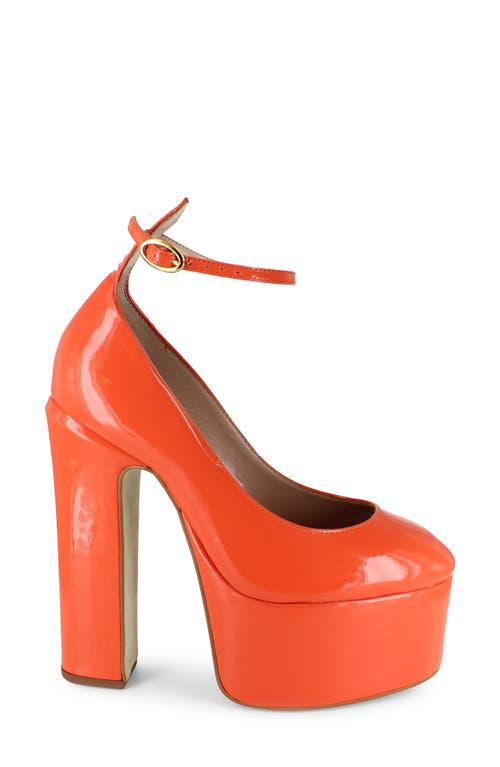 Zigi Nikole Ankle Strap Platform Pump In Orange Patent