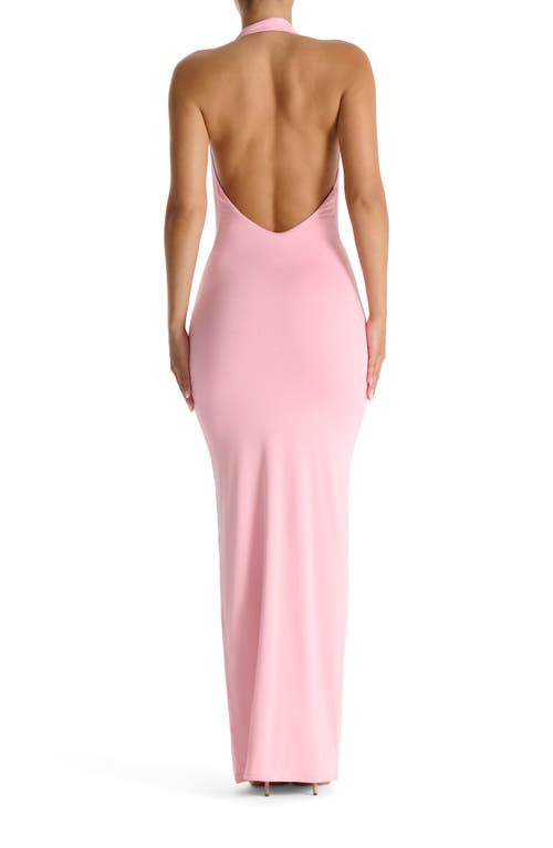 Shop Naked Wardrobe Make 'em Halter Maxi Dress In Pink