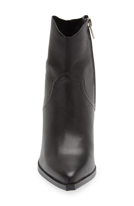 Steve Madden Cate Pointed Toe Bootie In Black Leat