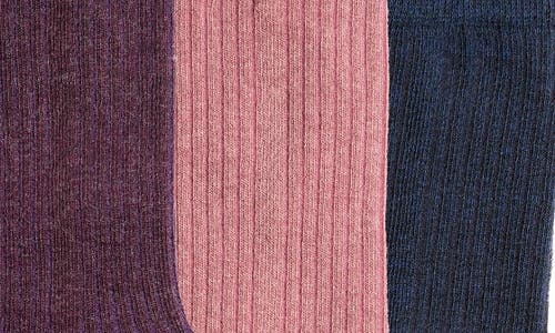 Stems Assorted 3-pack Rib Socks In Navy/rosa/mauve