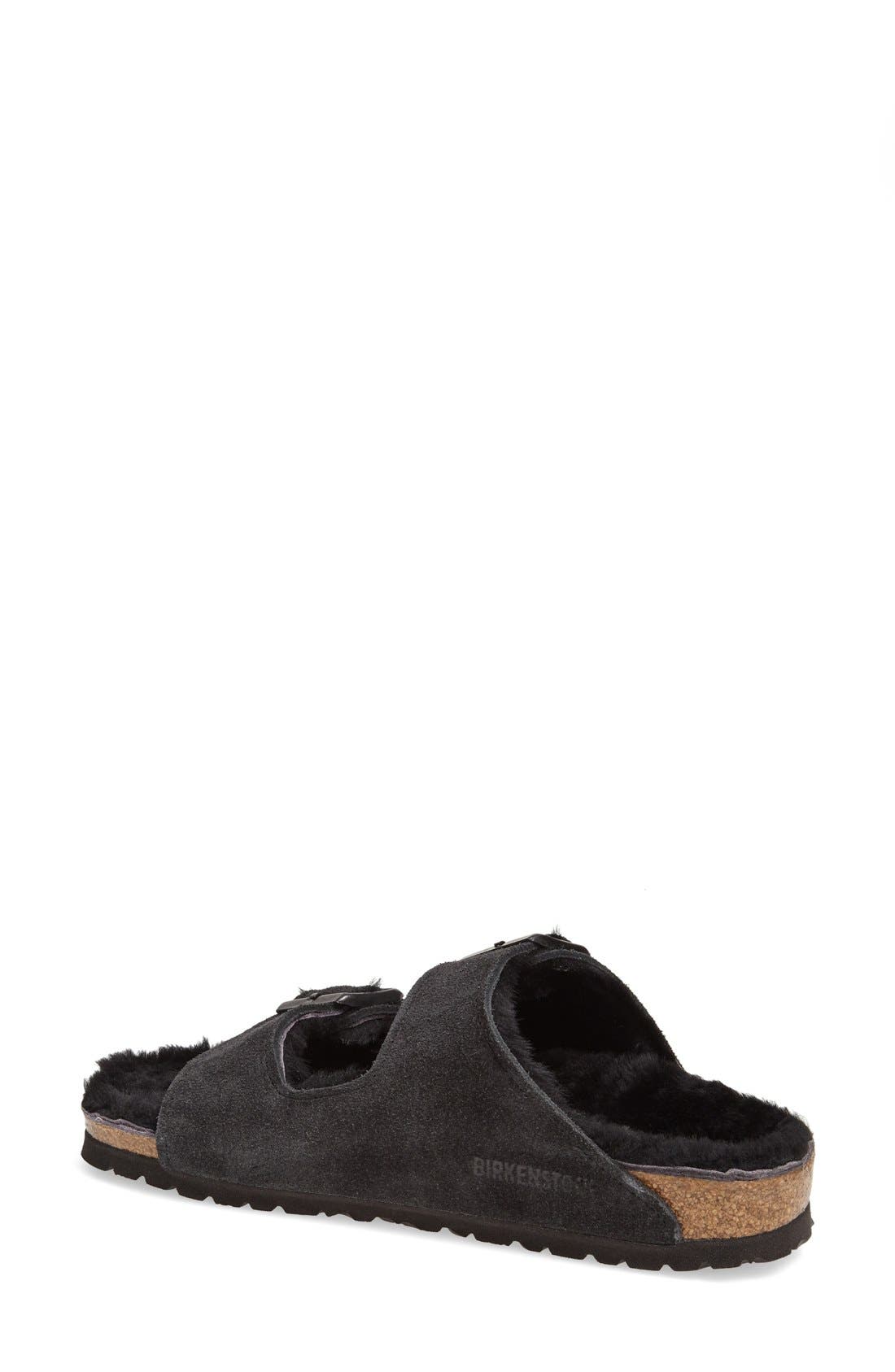 black arizona shearling birkenstocks