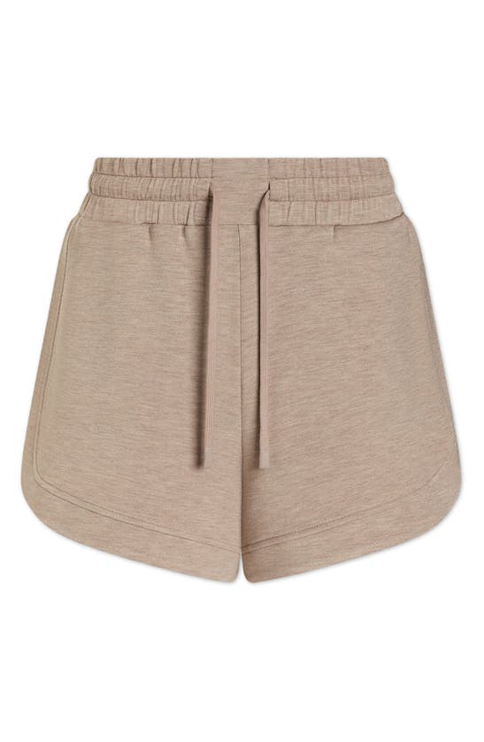 Shop Varley Ollie High Waist Sweat Shorts In Taupe Marl