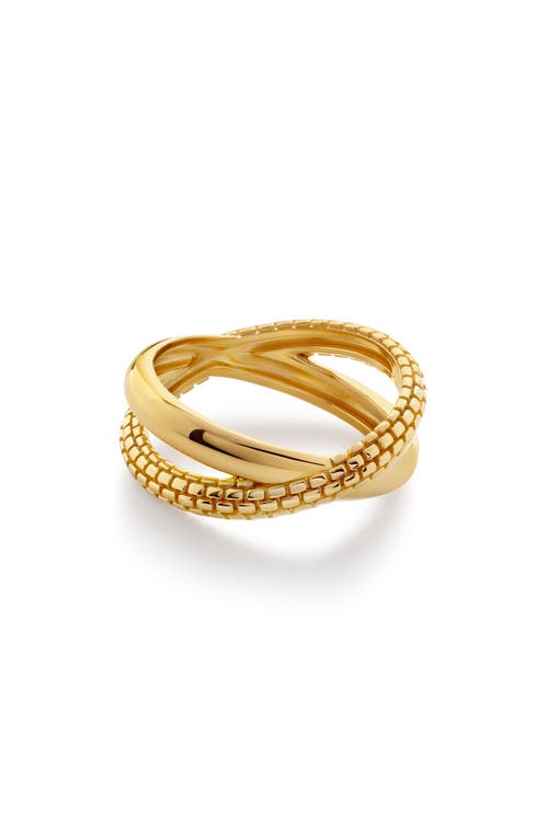 Monica Vinader Gold Heirloom Crossover Ring In 18ct Gold Vermeil