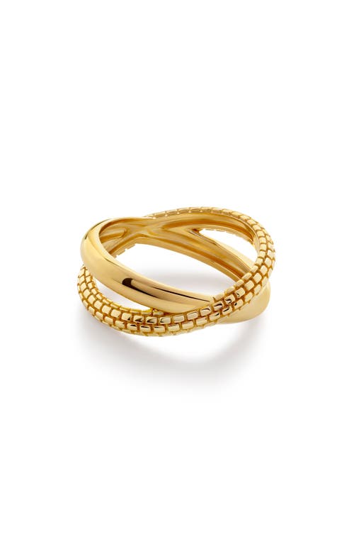 Monica Vinader Heirloom Crossover Ring in 18Ct Gold Vermeil 