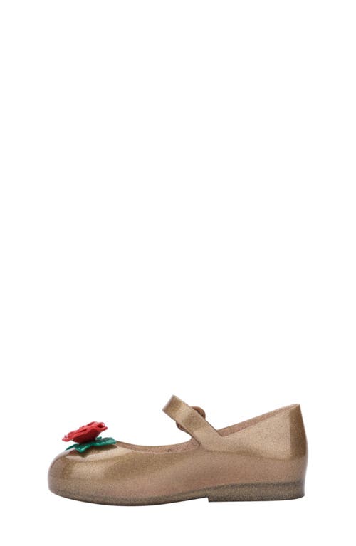 Shop Melissa Mini  Mini Sweet Love Disney Princess Mary Jane Flat In Gold/red