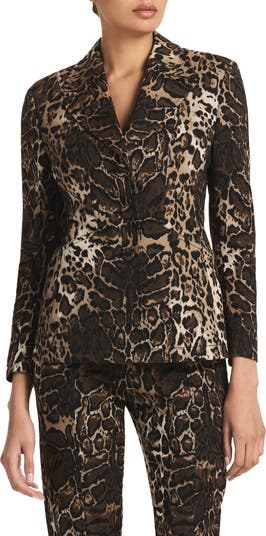 St. John Collection Leopard Jacquard Blazer Nordstrom