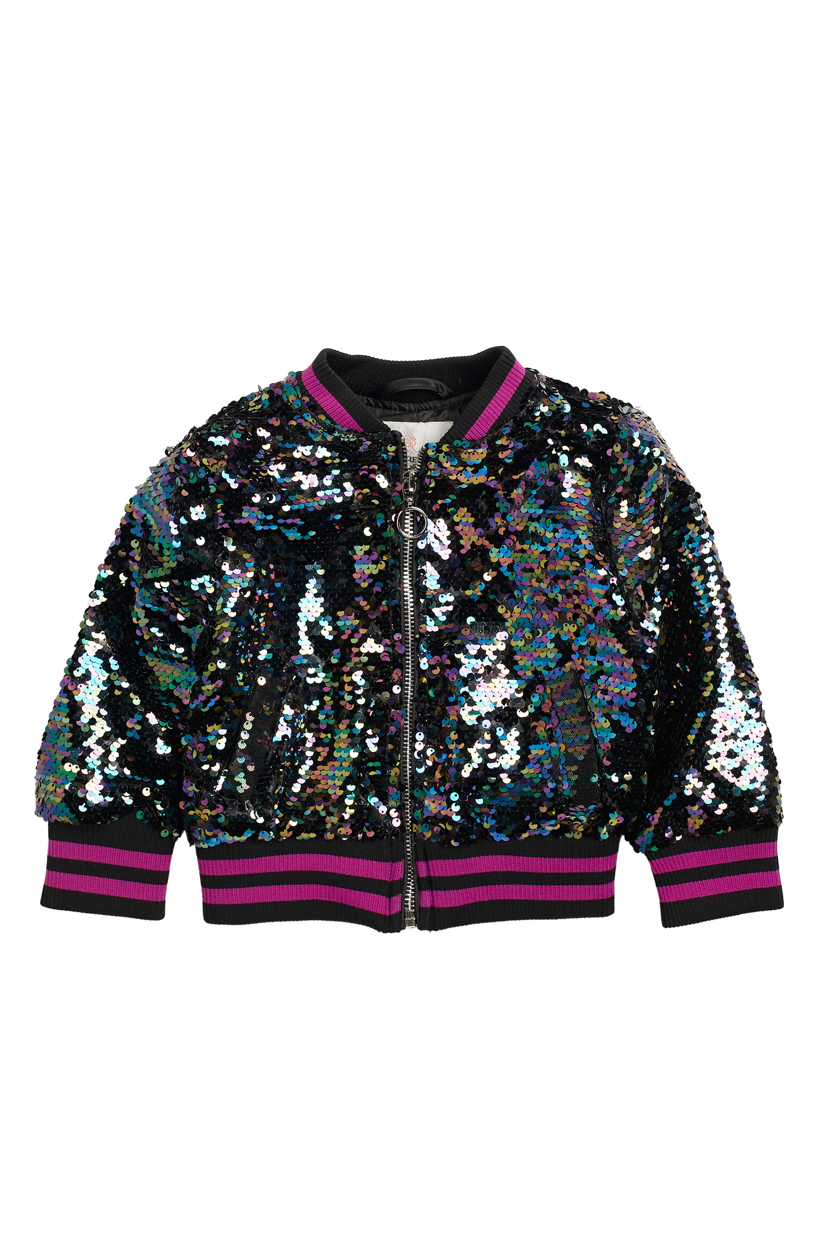 sequin bomber jacket girl
