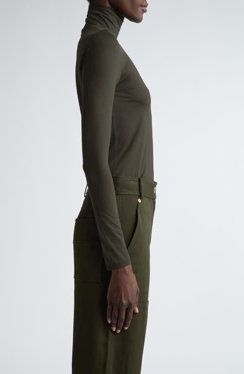 Shop St John St. John Collection Nuda Jersey Turtleneck Top In Cypress