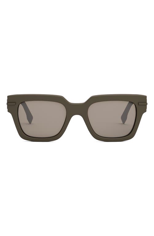 Fendi The Graphy 51mm Geometric Sunglasses In Matte Light Brown/brown