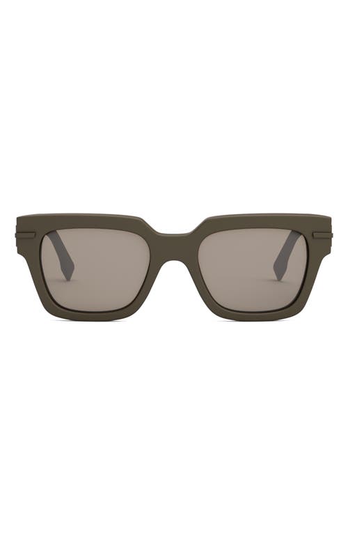 Shop Fendi 'graphy 51mm Geometric Sunglasses In Matte Light Brown/brown