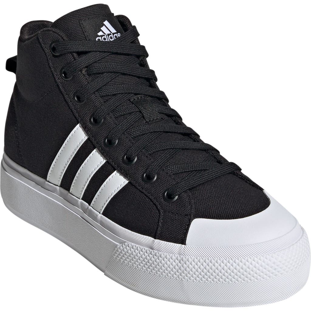 Shop Adidas Originals Adidas Bravado 2.0 Platform Mid Skate Sneaker In Black/white/black