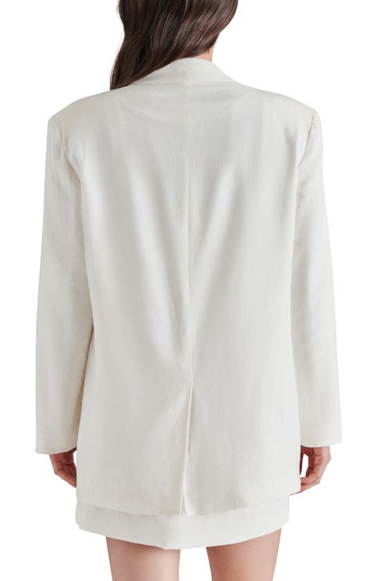 Shop Steve Madden Imaan Oversize Linen Blend Blazer In Ivory