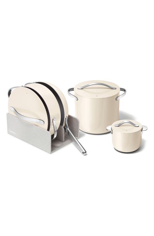 CARAWAY CARAWAY NONSTICK CERAMIC 7-PIECE COOKWARE SET WITH LID STORAGE