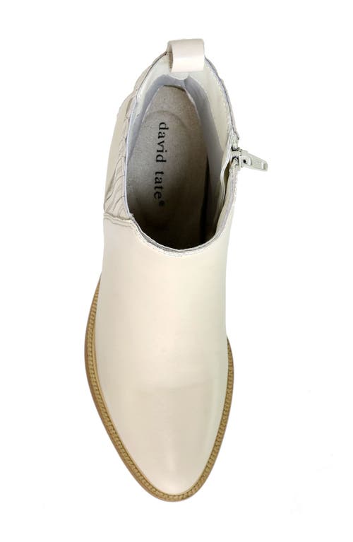 David Tate Focus Bootie In Off White Nappa
