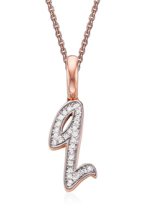 Shop Monica Vinader Diamond Initial Pendant Charm In Rose Gold/diamond- Q