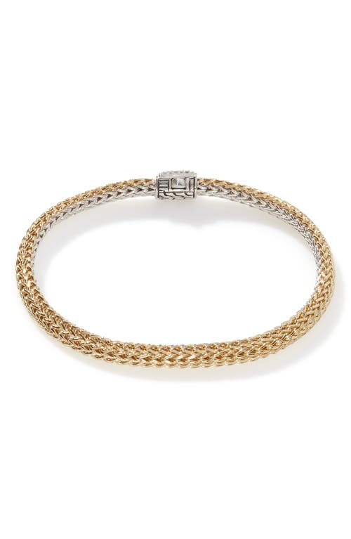 John Hardy Classic Chain Diamond Reversible 2-tone Bracelet In Silver