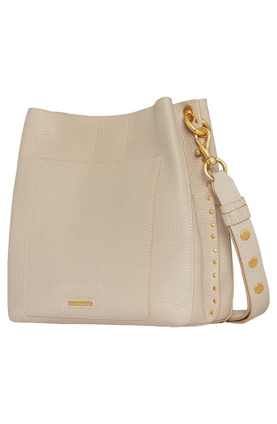 Shop Rebecca Minkoff Darren Deerskin Leather Shoulder Bag In Stone