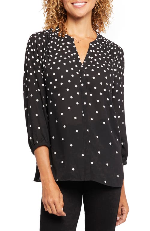 NYDJ High/Low Crepe Blouse in Percy Dot