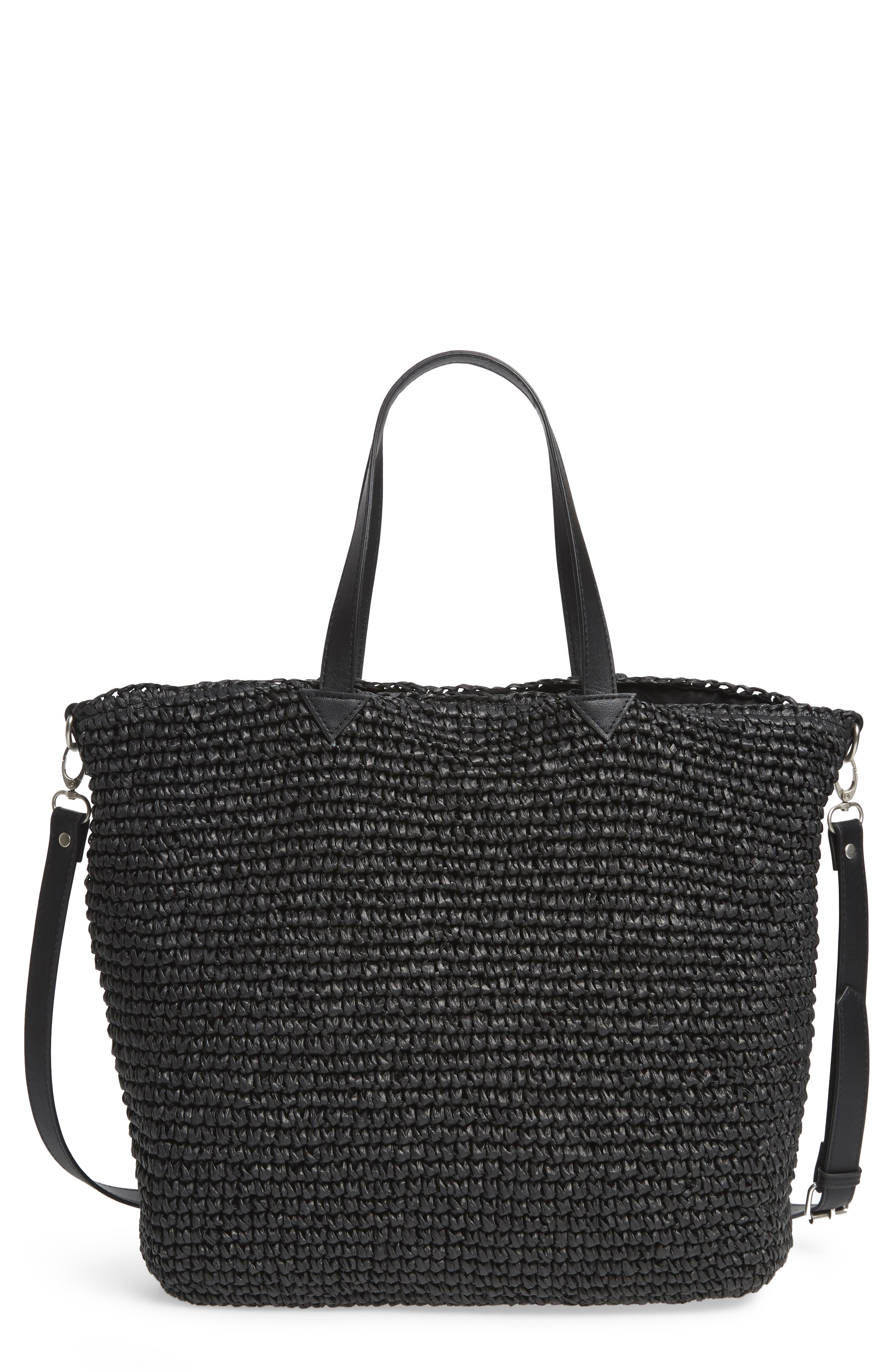 Treasure & Bond Carlin Woven Straw Tote In Black | ModeSens