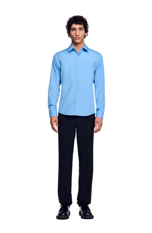 SANDRO Long-sleeved shirt in Blue Office 