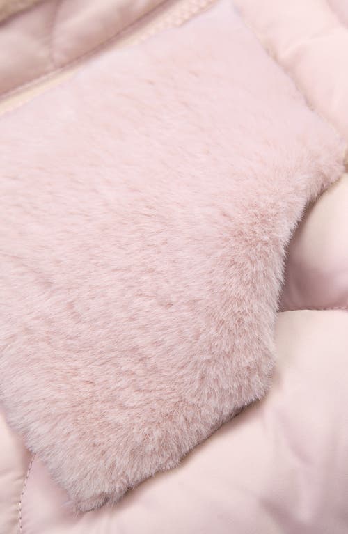 Rokka&rolla Toddler Soft Fleece Lined Puffer Jacket In Pearl Pink