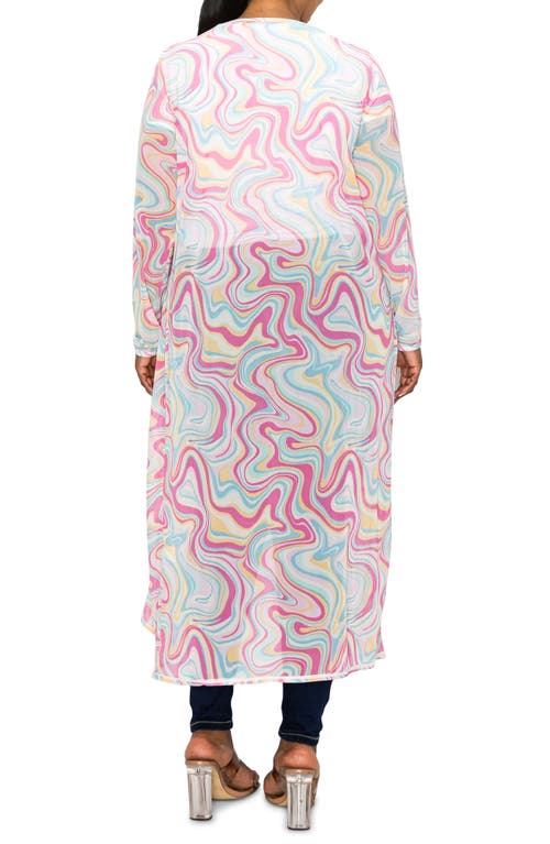 L I V D Megan Mesh Duster In Candy Blue