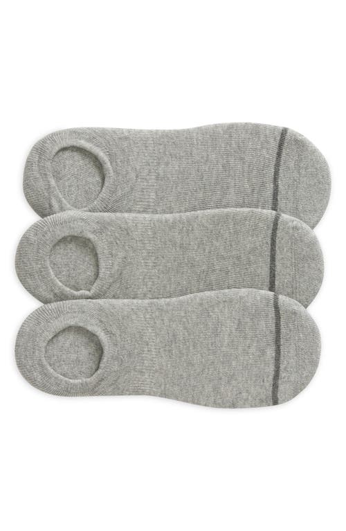 3-Pack Everyday No Show Socks in Light Grey Heather