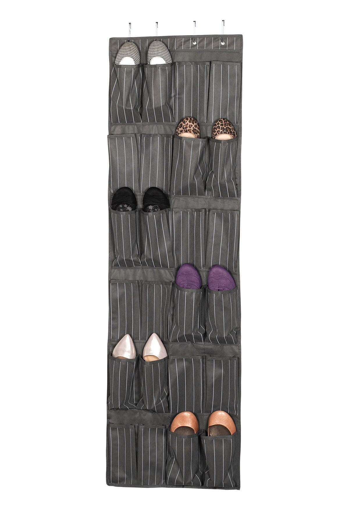 over the door shoe rack on Richards Homewares Grey Pinstripe 24 Pocket Over The Door Shoe Organizer Nordstrom Rack