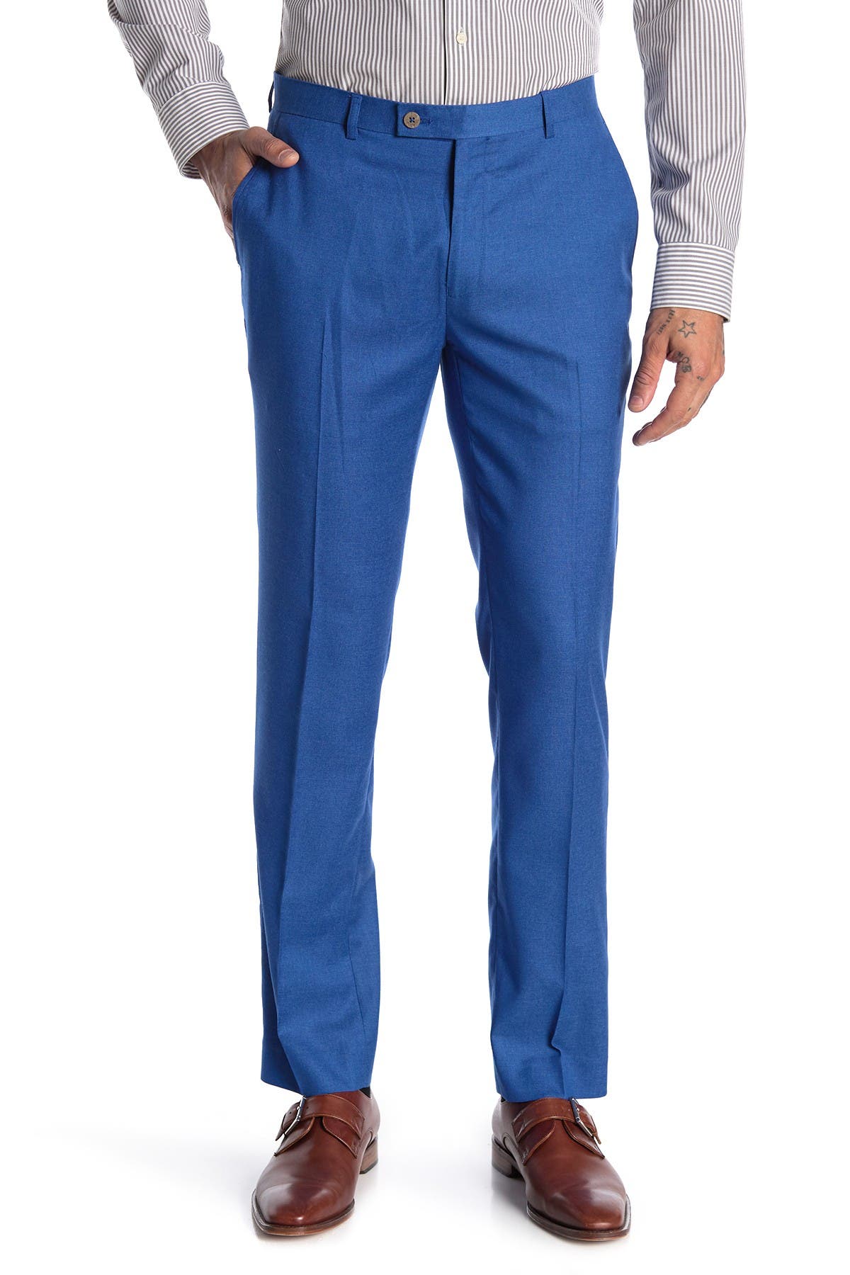 slim fit blue pants