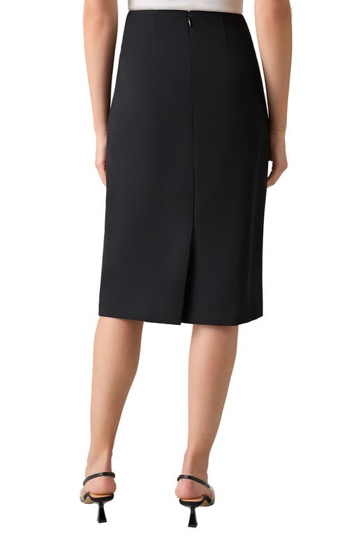 Kasper Womens Solid Polyester Pencil Skirt In Black