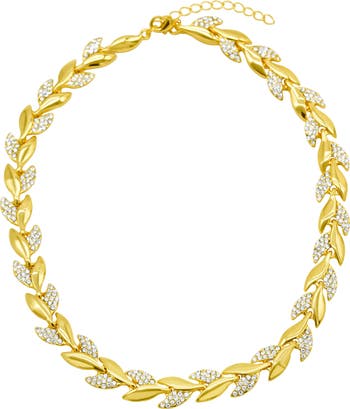 Crystal leaf necklace on sale