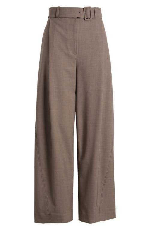 Shop & Other Stories Belted Tailored Barrel Leg Pants In Dark Mole