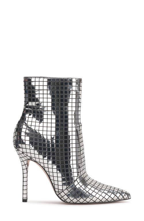 Jessica Simpson Lirya Pointed Toe Bootie In Black/silver