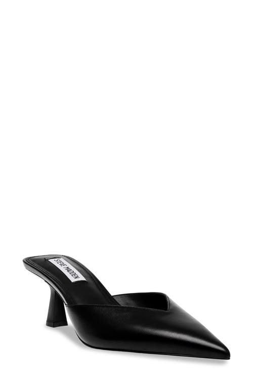 Mod Pointed Toe Mule Pump in Black Leather