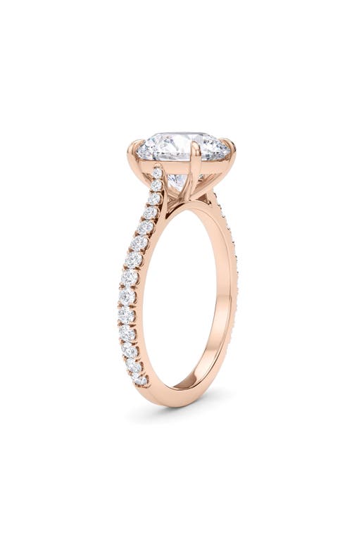 Shop Hautecarat Round Brilliant Cut Pavé Lab Created Diamond Ring In 2.50 Ctw 18k Rose Gold