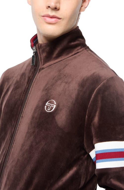 Shop Sergio Tacchini Ostuni Stretch Velour Track Jacket In Java