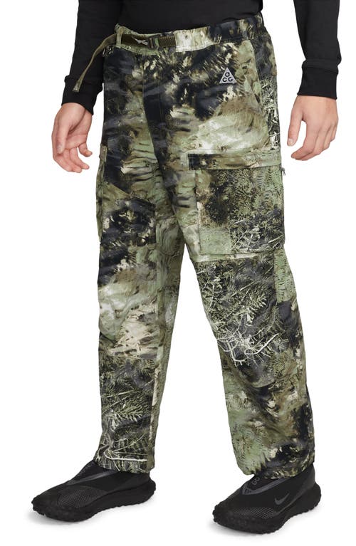 Nike Men's  Acg "smith Summit" Allover Print Cargo Pants In Oil Green/medium Olive