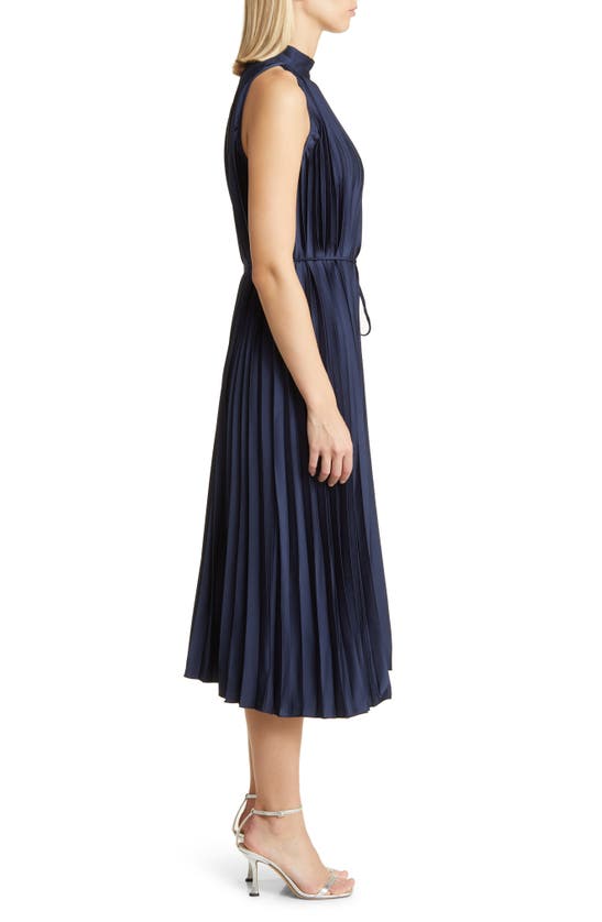 Sam Edelman Sleeveless Pleated Dress In Navy