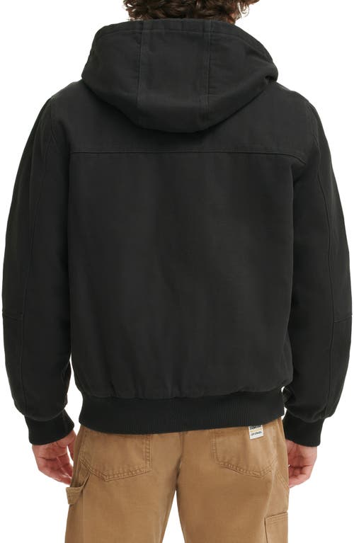 Shop Levi's Workwear Hooded Bomber In Black