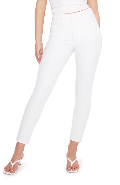 Good American Legs Skinny Crop Jeans White001 at Nordstrom,