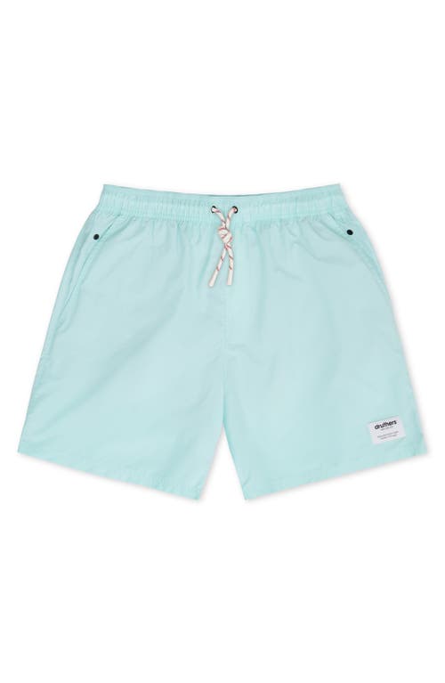 Druthers Nyc Italian Recycled Nylon Swim Trunk In Aqua