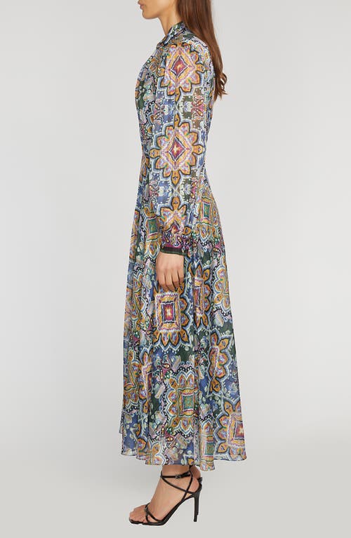 Shop Elie Tahari The Raquel Paisley Long Sleeve Midi Dress In Valencia Print