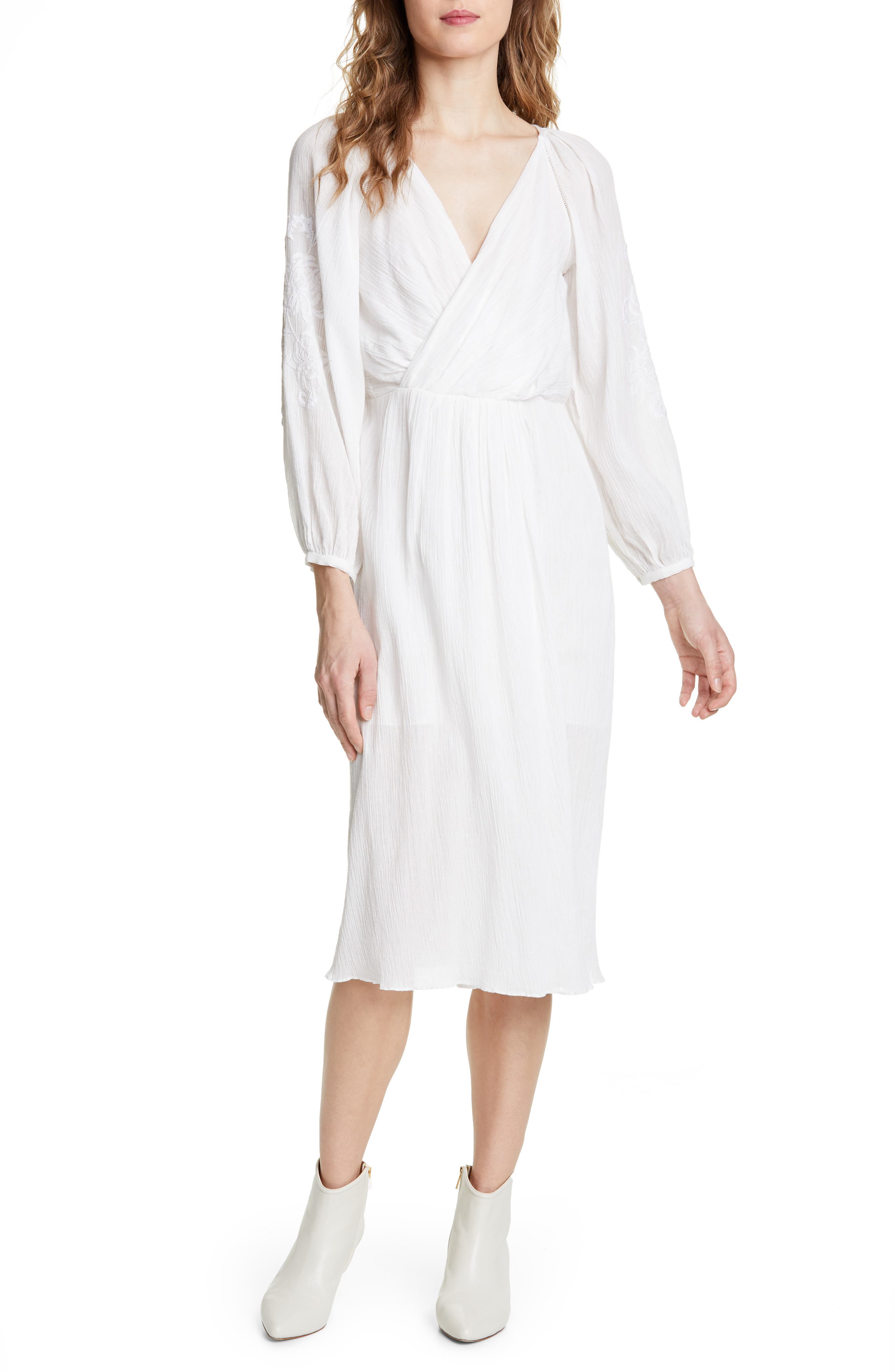 long sleeve gauze dress