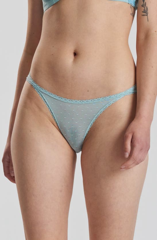 Shop Peachaus Ume Recycled-lace Mid-rise Underwear In Fjordland Green