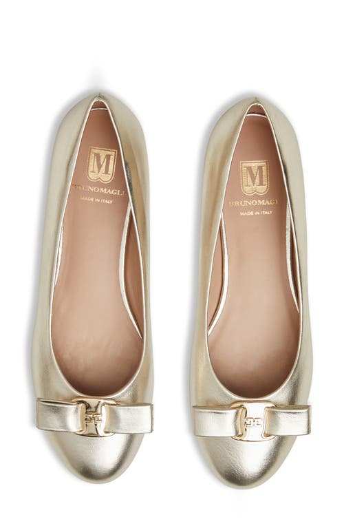 Bruno Magli Luce Bow Flat In Gold
